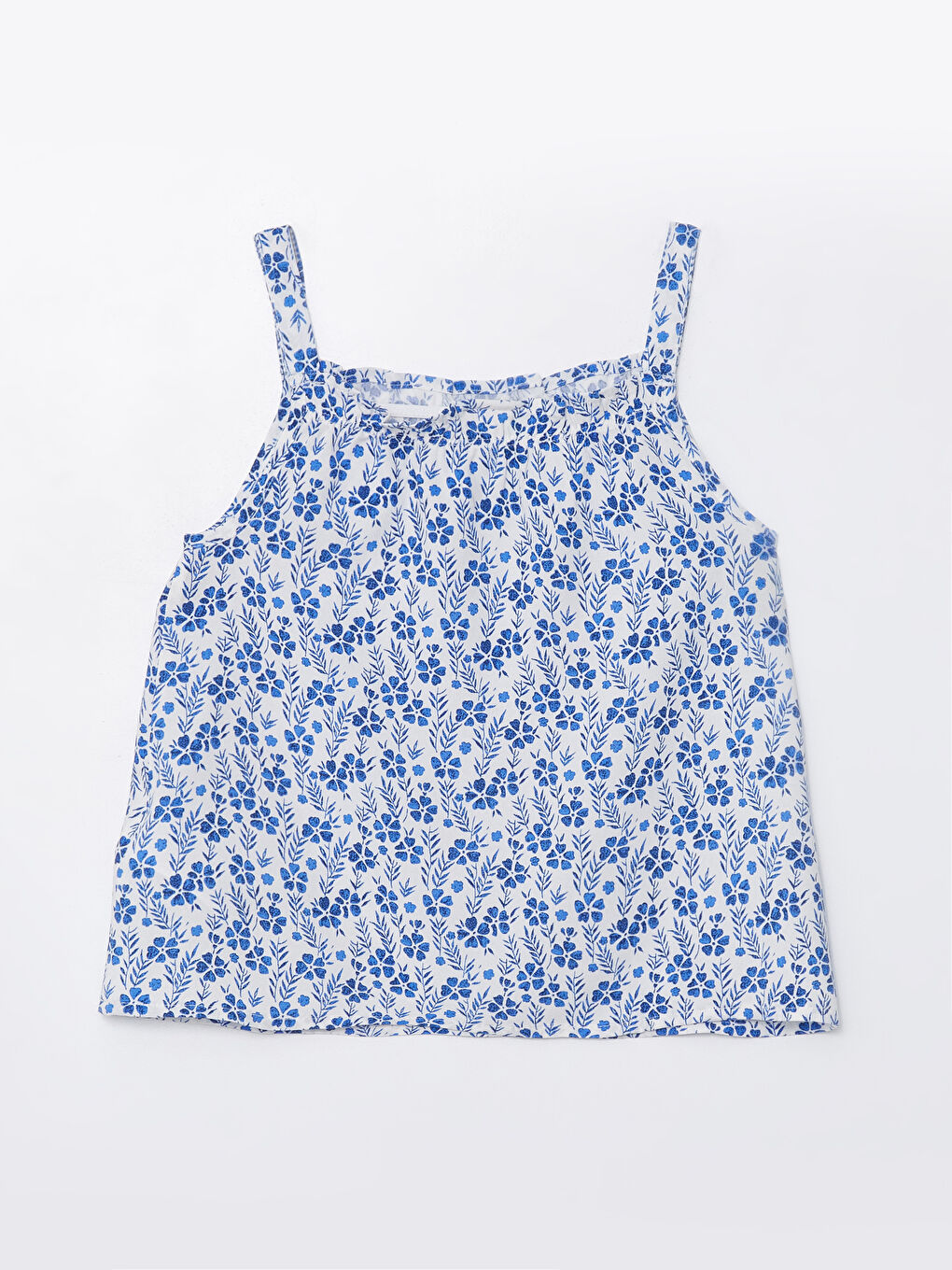 Square Collar Floral Girls' Blouse-1