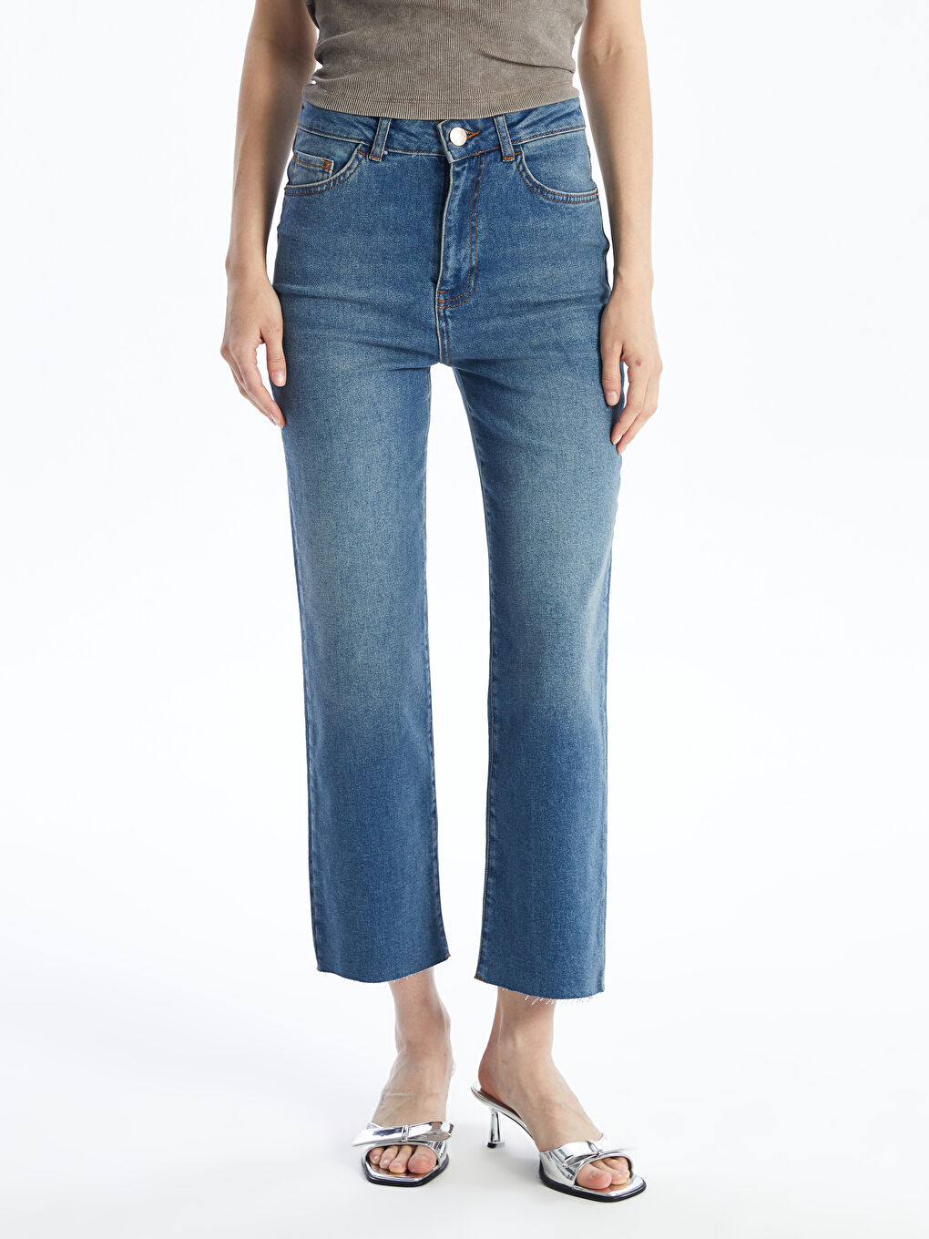 Straight Fit Women's Denim Trousers -S4LF23Z8-507