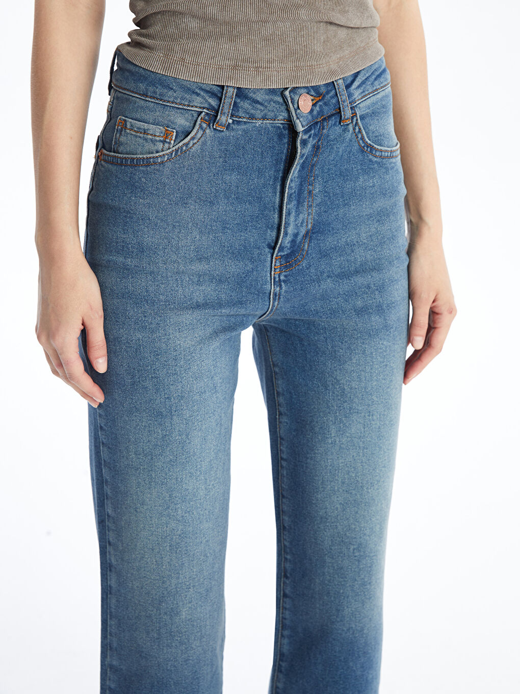 Straight Fit Women's Denim Trousers -S4LF23Z8-507