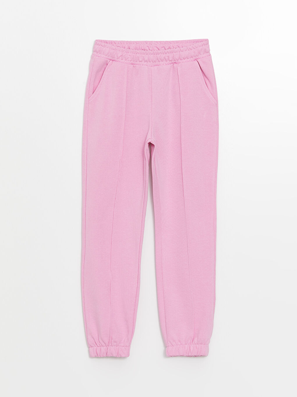Pembe Beli Lastikli Basic Kız Çocuk Jogger Eşofman Altı
