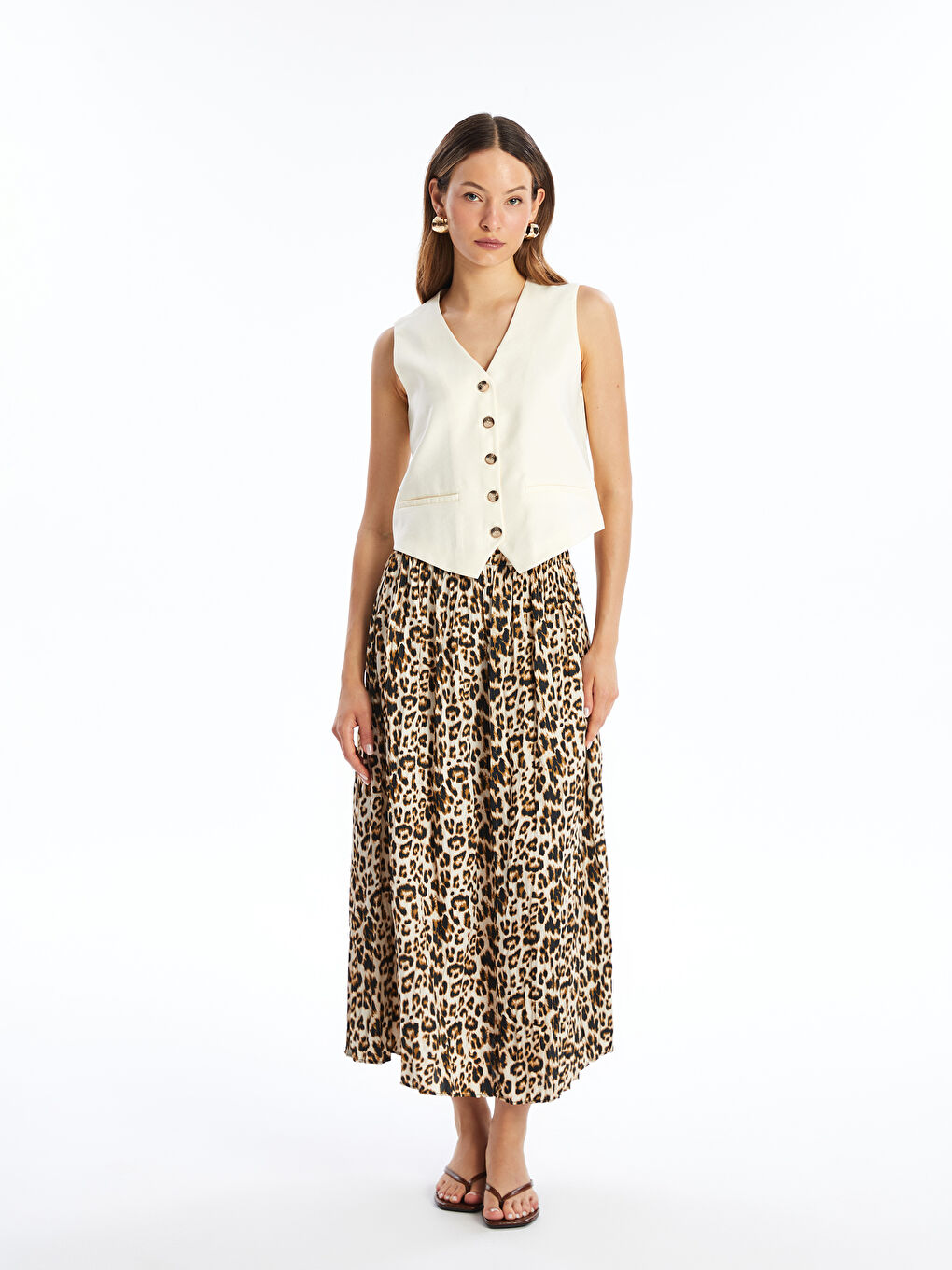 Women's V Neck Regular Classic Vest -S4LF67Z8-FWC