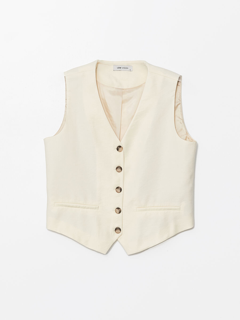 Women's V Neck Regular Classic Vest -S4LF67Z8-FWC