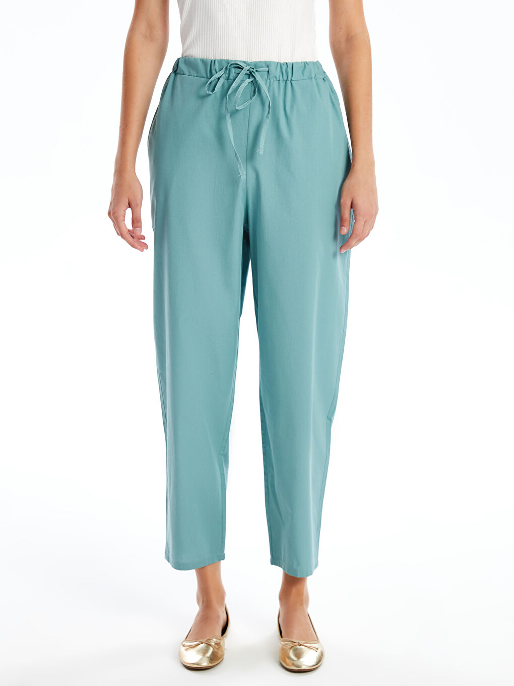 Carrot Cut Women Pants With Elastic Waist -S4LG03Z8-GP4