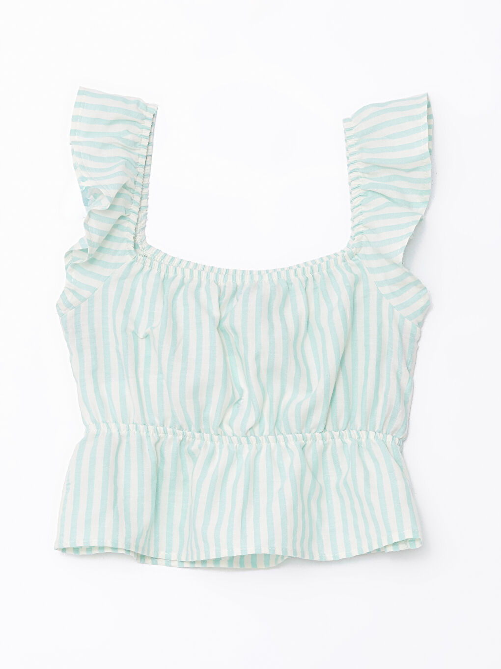 LCW Kids Yeşil Kare Yaka Kız Çocuk Crop Bluz - 2