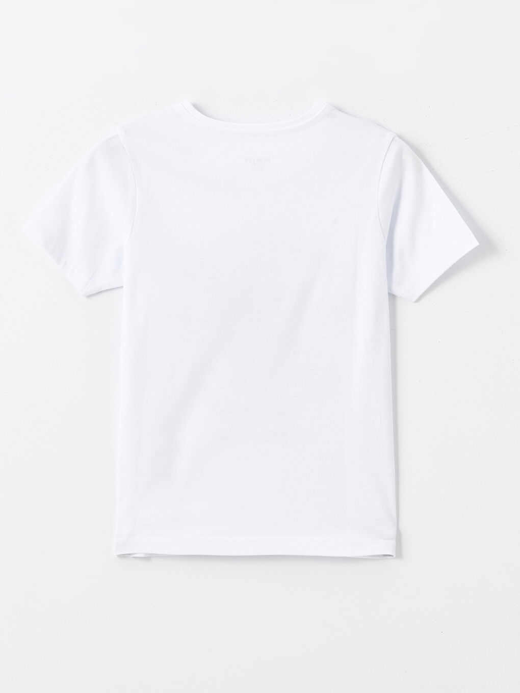 Beyaz Bisiklet Yaka Kısa Kollu Erkek Çocuk Pijama Üst-1