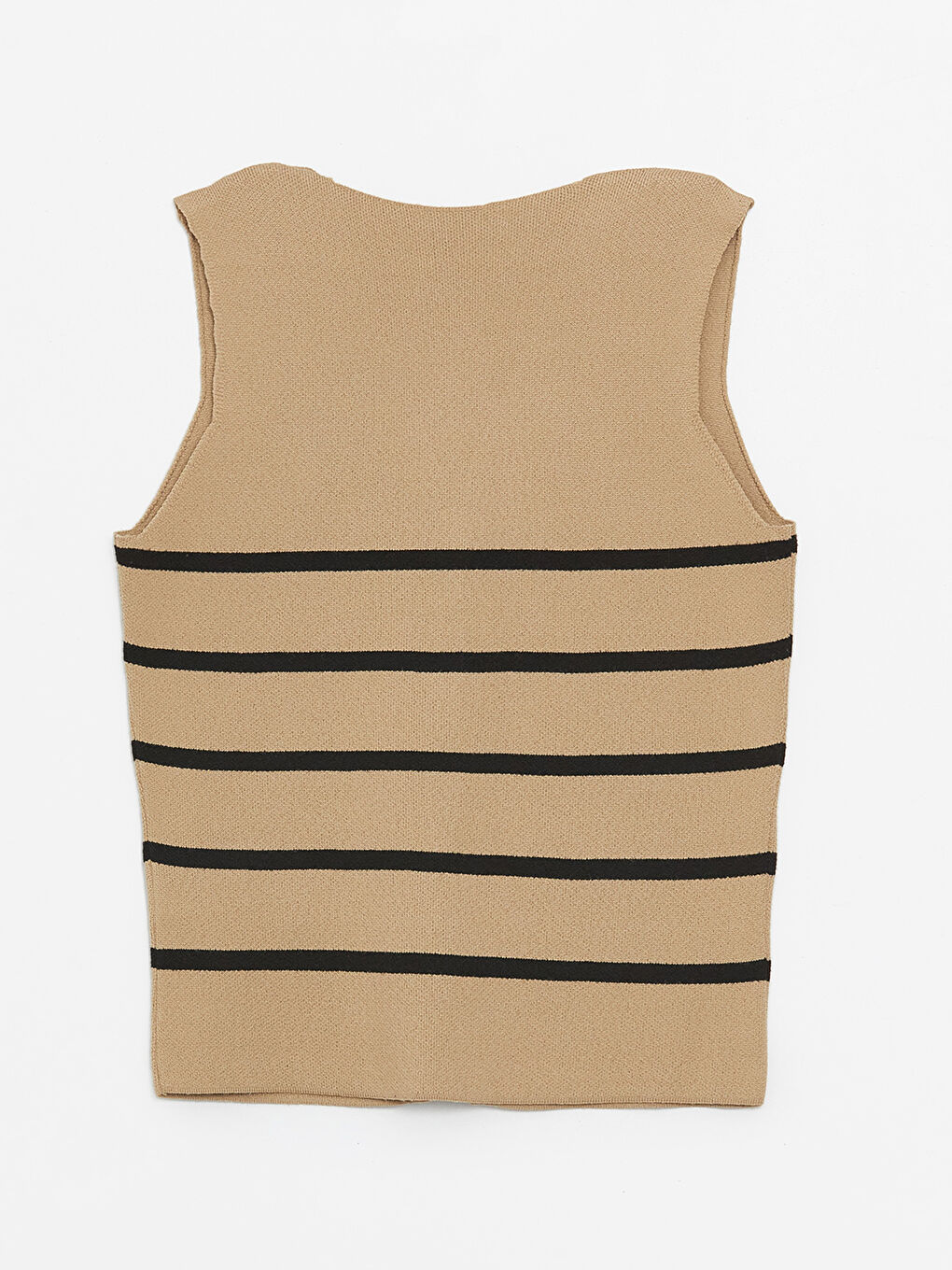 V-Neck Striped Women's Knitwear Vest -S4LG45Z8-LE8