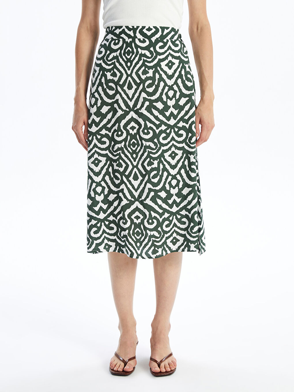 Women Skirt With Elastic Waist Pattern -S4LG56Z8-LRR