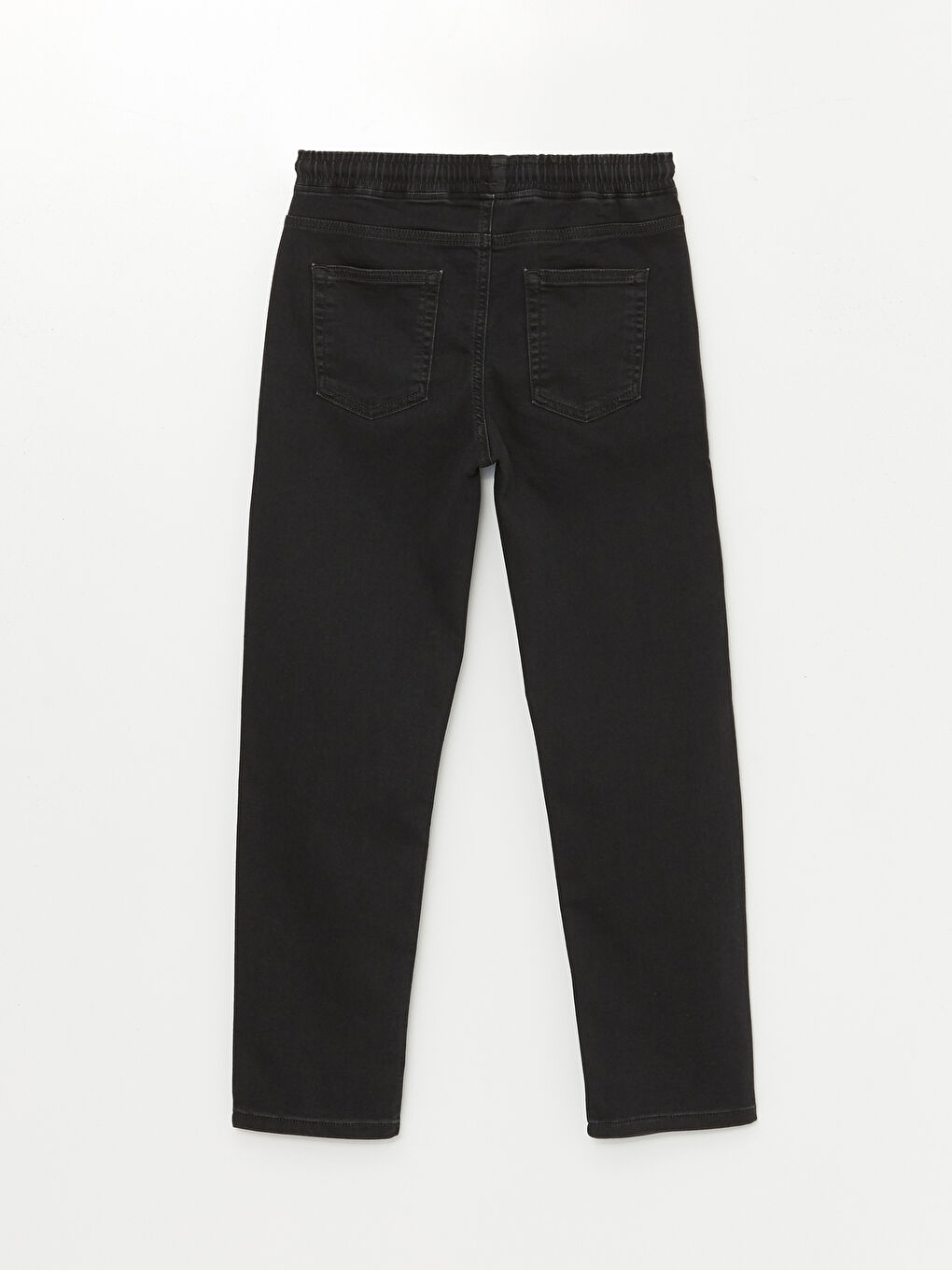 Siyah Slim Fit Beli Lastikli Erkek Çocuk Jean Pantolon-1