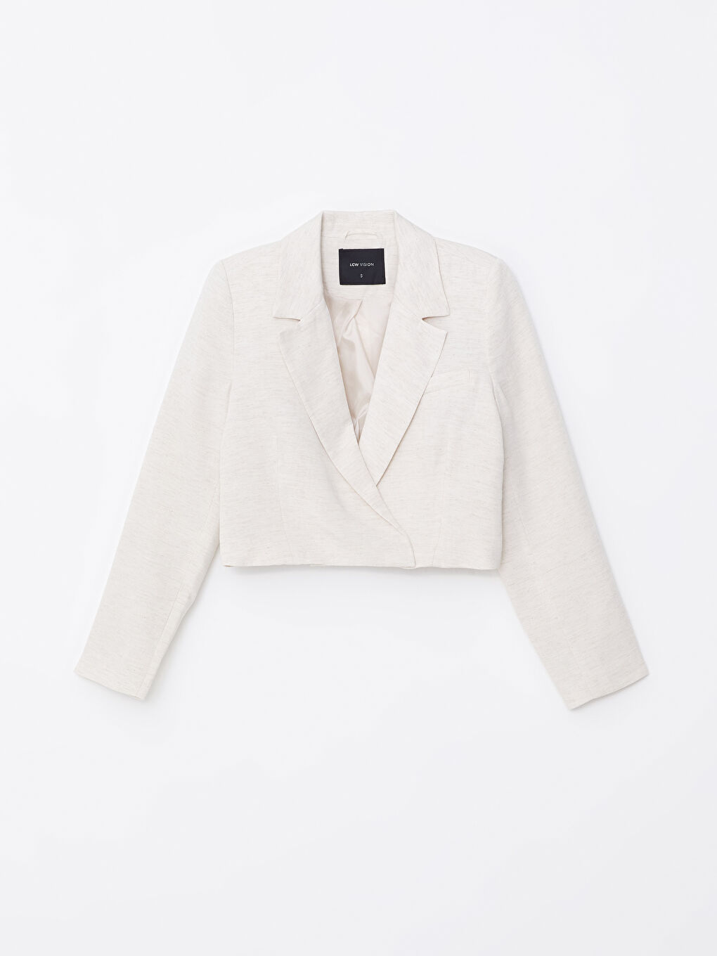 Women's Straight Long Sleeve Linen Blend Blazer Jacket -S4LG72Z8-V1L