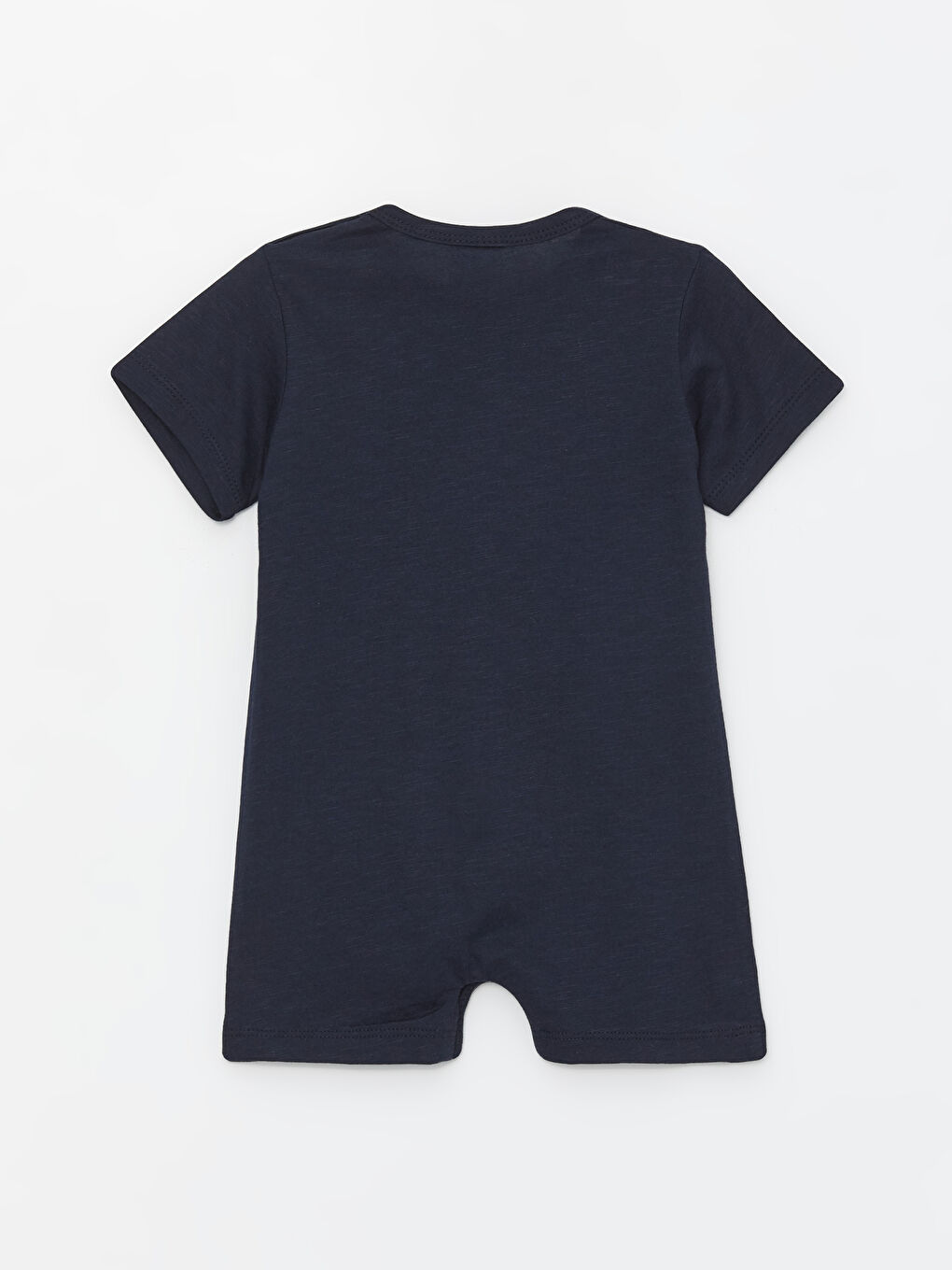 Lacivert Bisiklet Yaka Kısa Kollu Baskılı Erkek Bebek Tulum-1