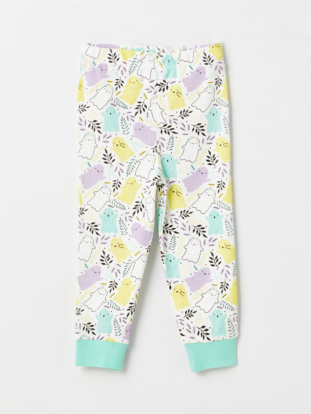 Yeşil Bisiklet Yaka Kısa Kollu Kız Bebek Pijama Takımı-3