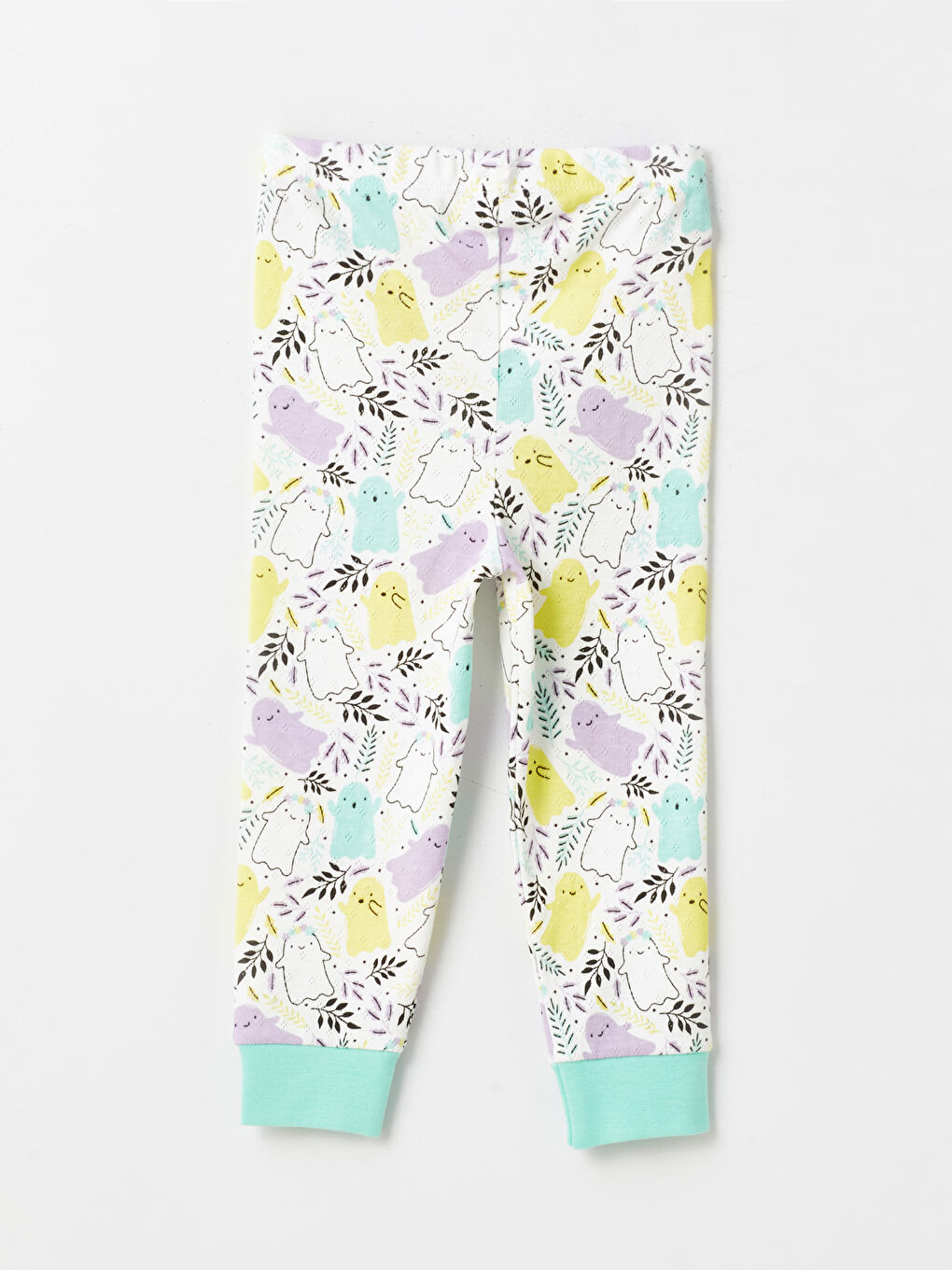 Yeşil Bisiklet Yaka Kısa Kollu Kız Bebek Pijama Takımı-4