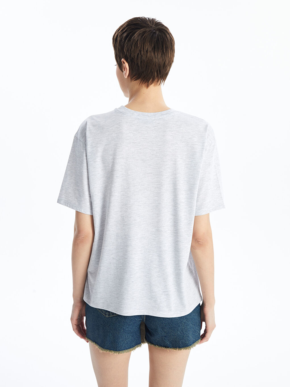 Crew Neck Printed Short Sleeve Oversized T-Shirt -S4LI01Z8-847