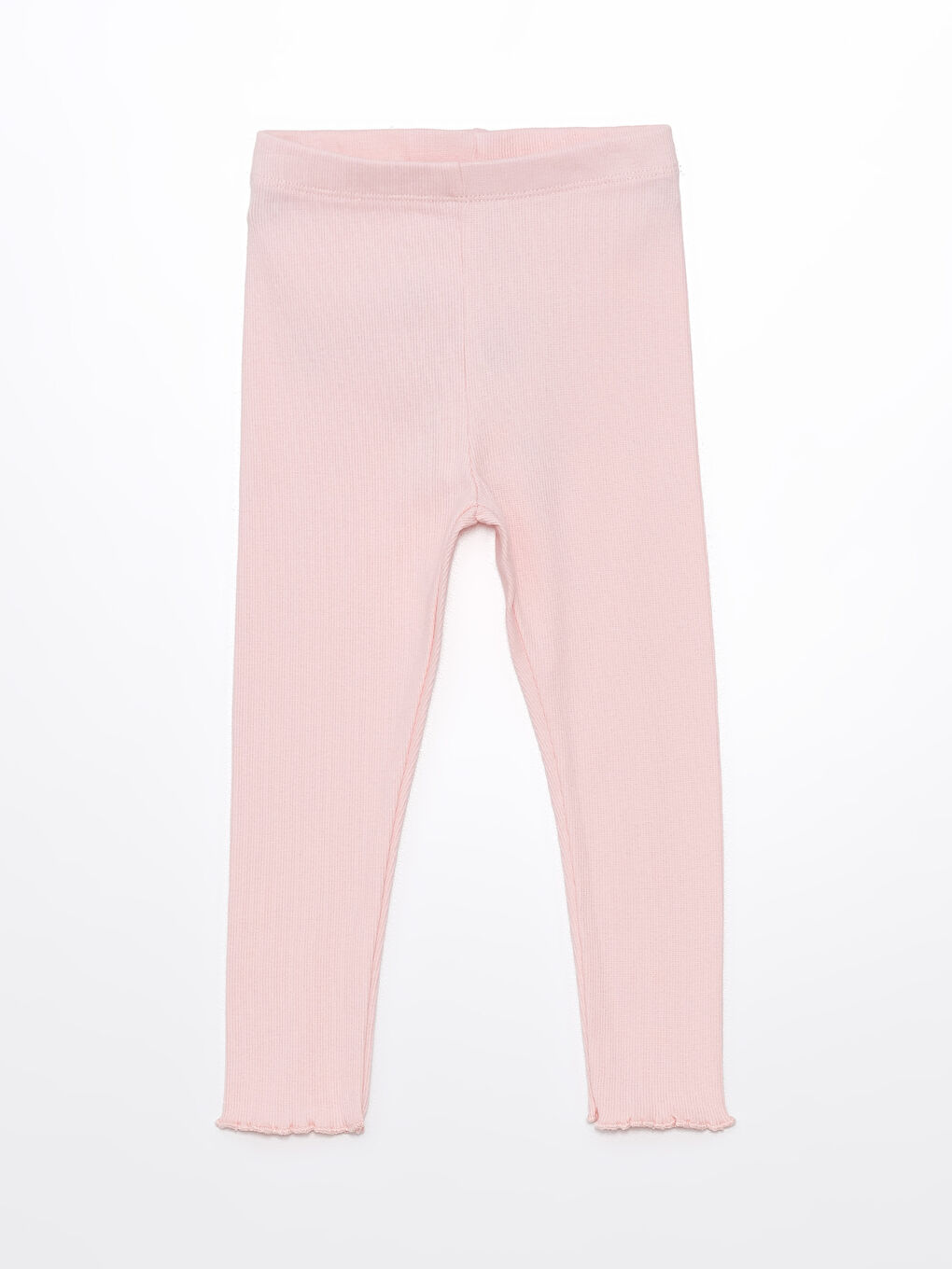 Pembe Beli Lastikli Basic Kız Bebek Tayt