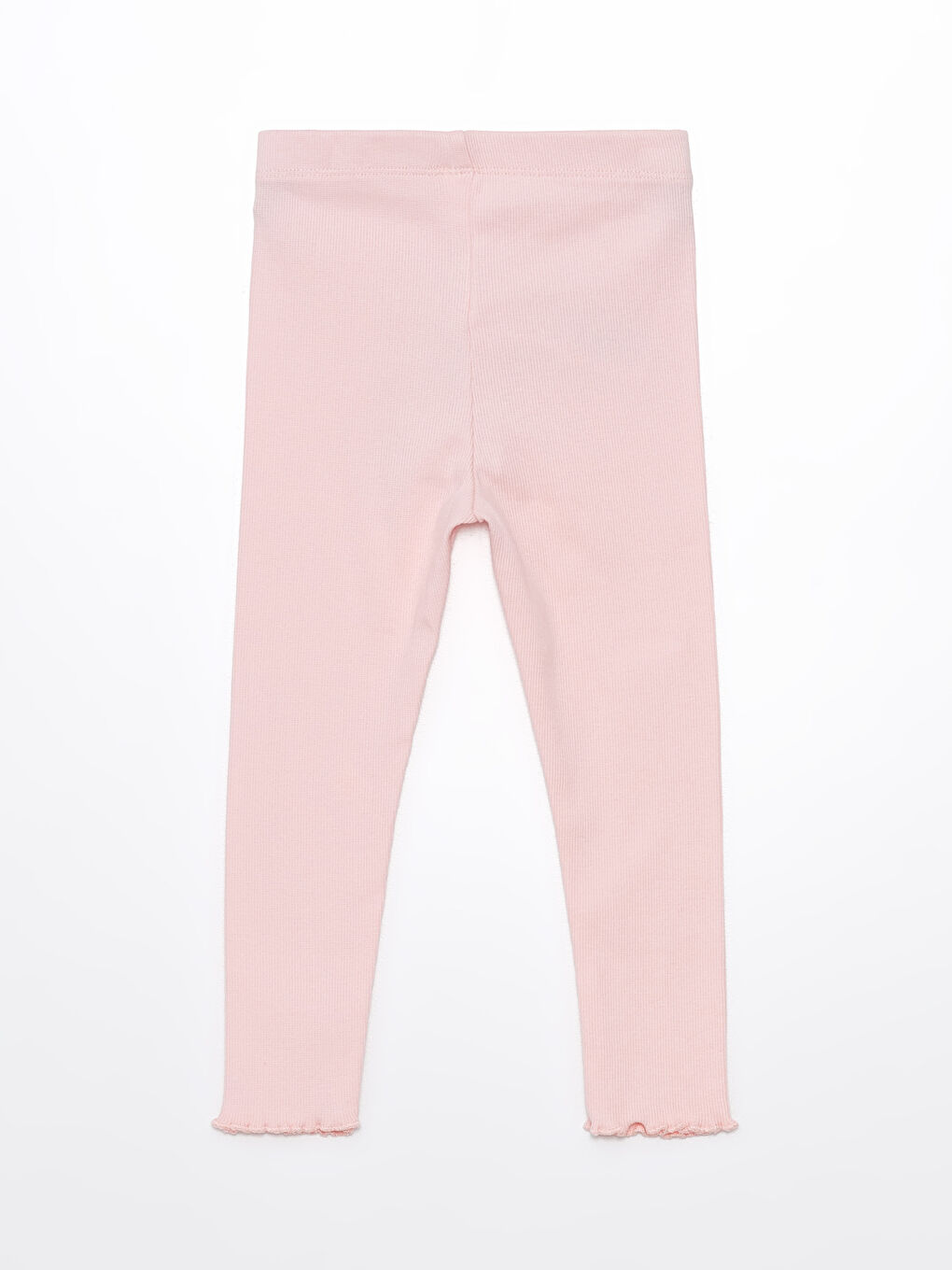 Pembe Beli Lastikli Basic Kız Bebek Tayt-1