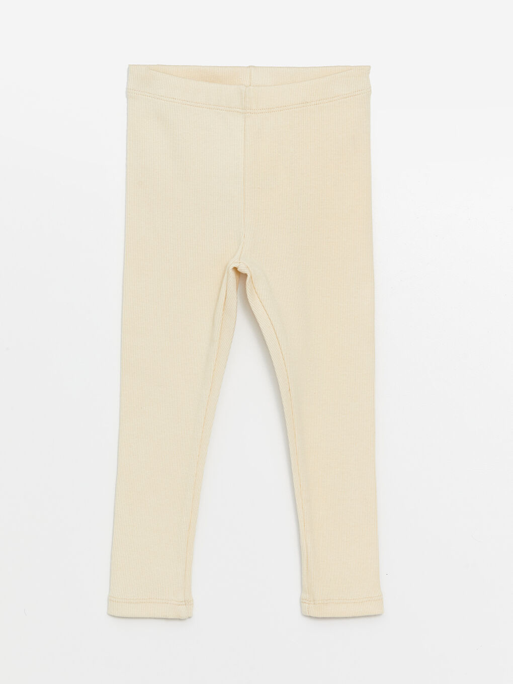 Ekru Beli Lastikli Kız Bebek Basic Tayt