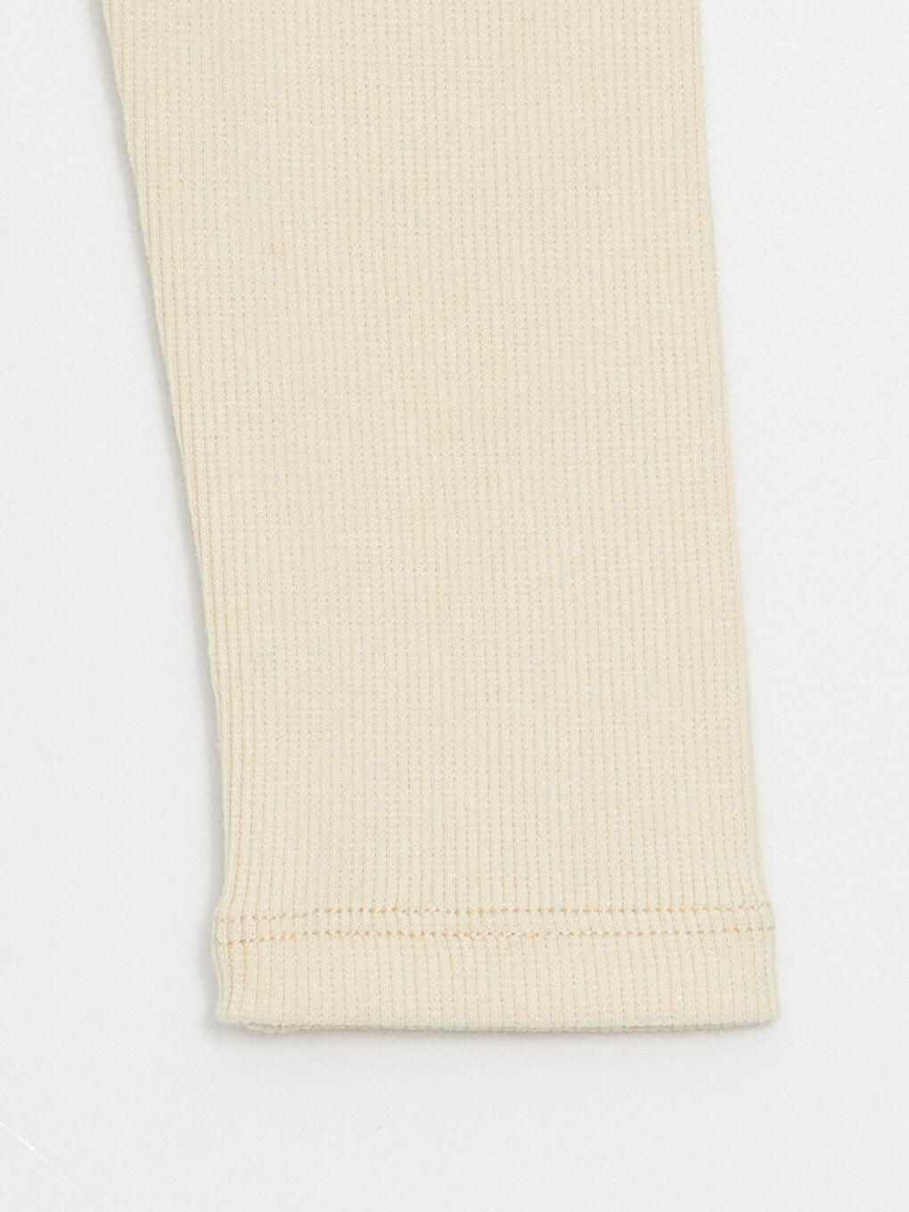 Ekru Beli Lastikli Kız Bebek Basic Tayt-1