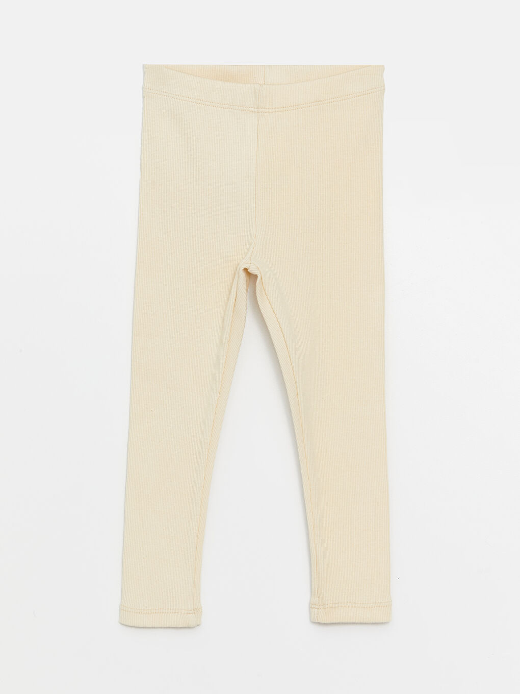 Ekru Beli Lastikli Kız Bebek Basic Tayt-2