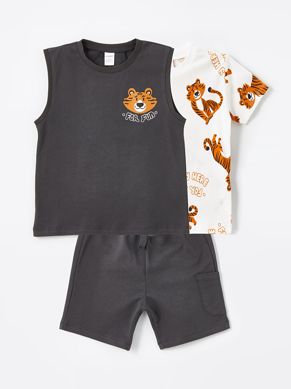 Printed Short Sleeve Baby Boys' 3-Piece Set