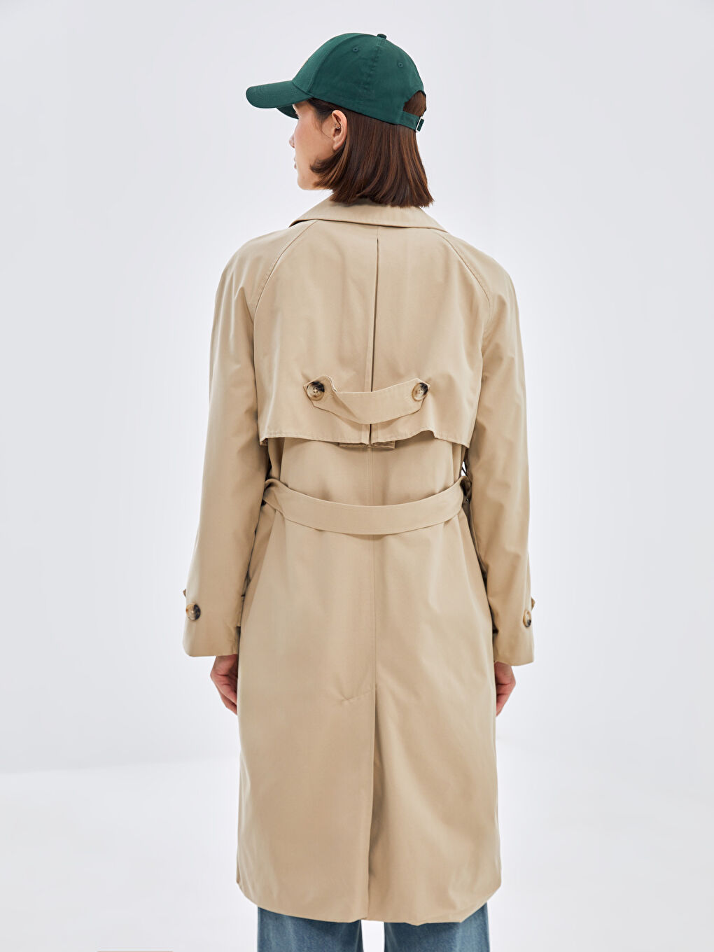 Women's Shirt Collar Plain Trench Coat -S4LI39Z8-SKQ
