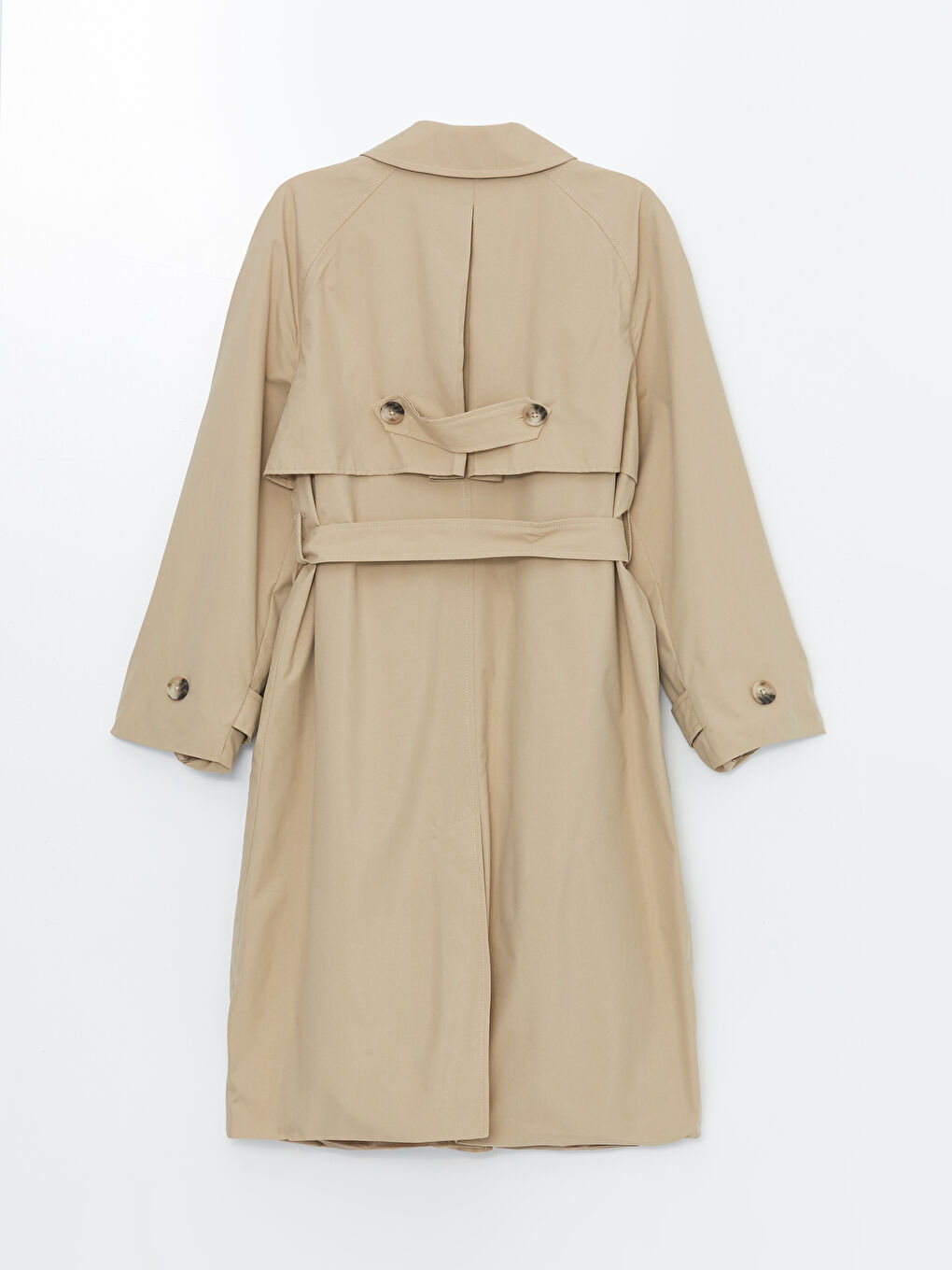 Women's Shirt Collar Plain Trench Coat -S4LI39Z8-SKQ