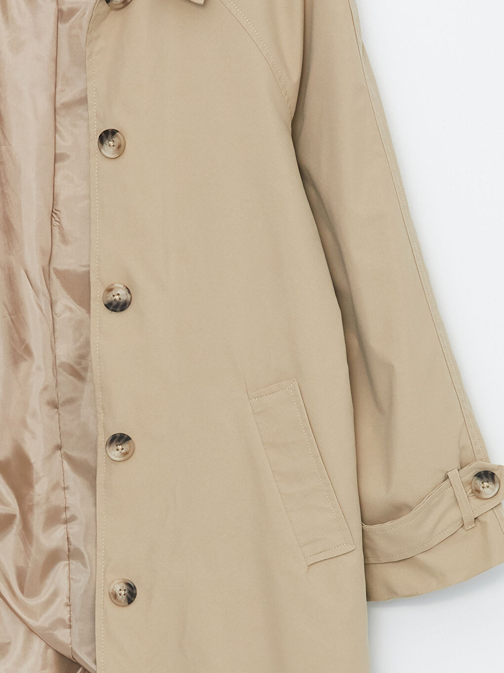 Women's Shirt Collar Plain Trench Coat -S4LI39Z8-SKQ
