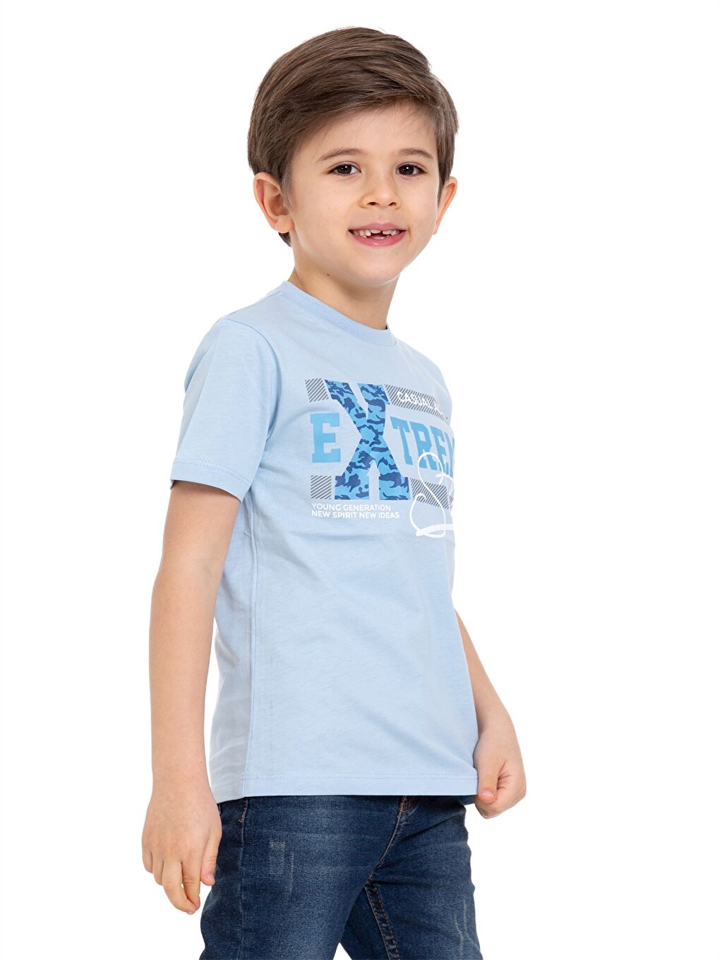 Mavi Bisiklet Yaka Kısa Kollu Erkek Çocuk Tişört-2