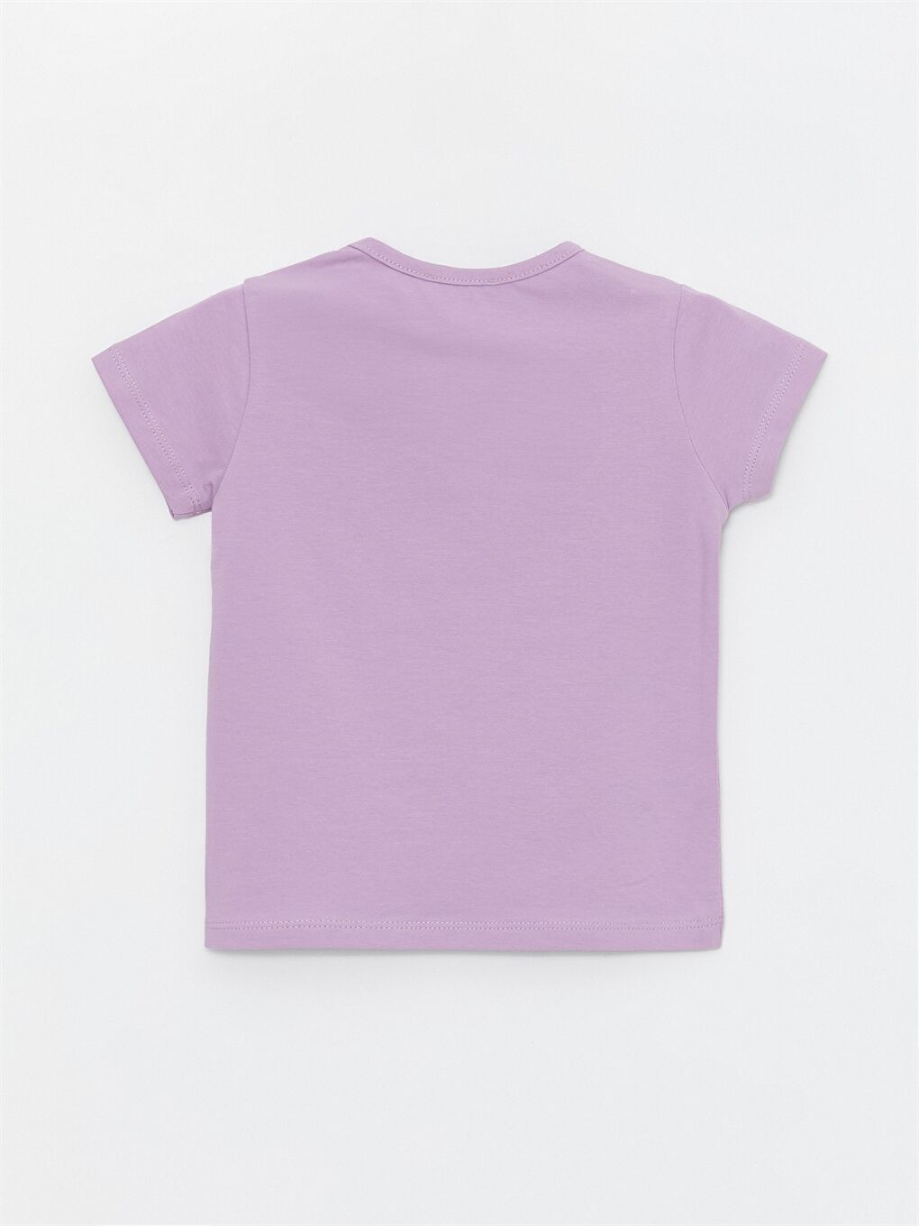 Lila Bisiklet Yaka Baskılı Kız Bebek Tişört-2