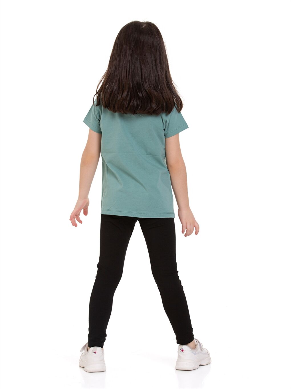 Yeşil Bisiklet Yaka Baskılı Kız Bebek Tişört-3