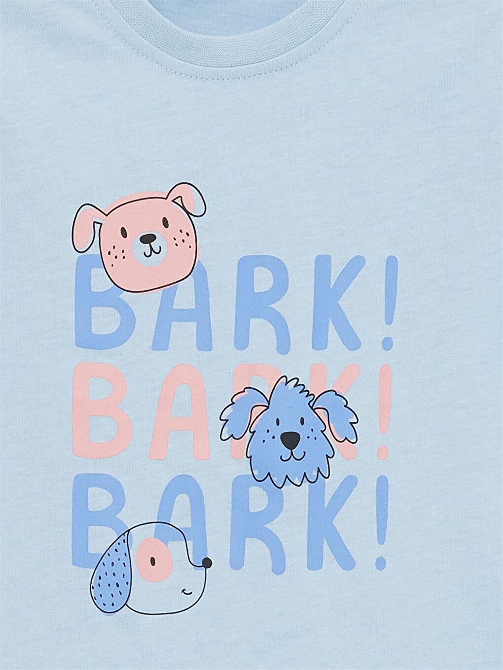 Mavi Bisiklet Yaka Baskılı Erkek Bebek Tişört-1