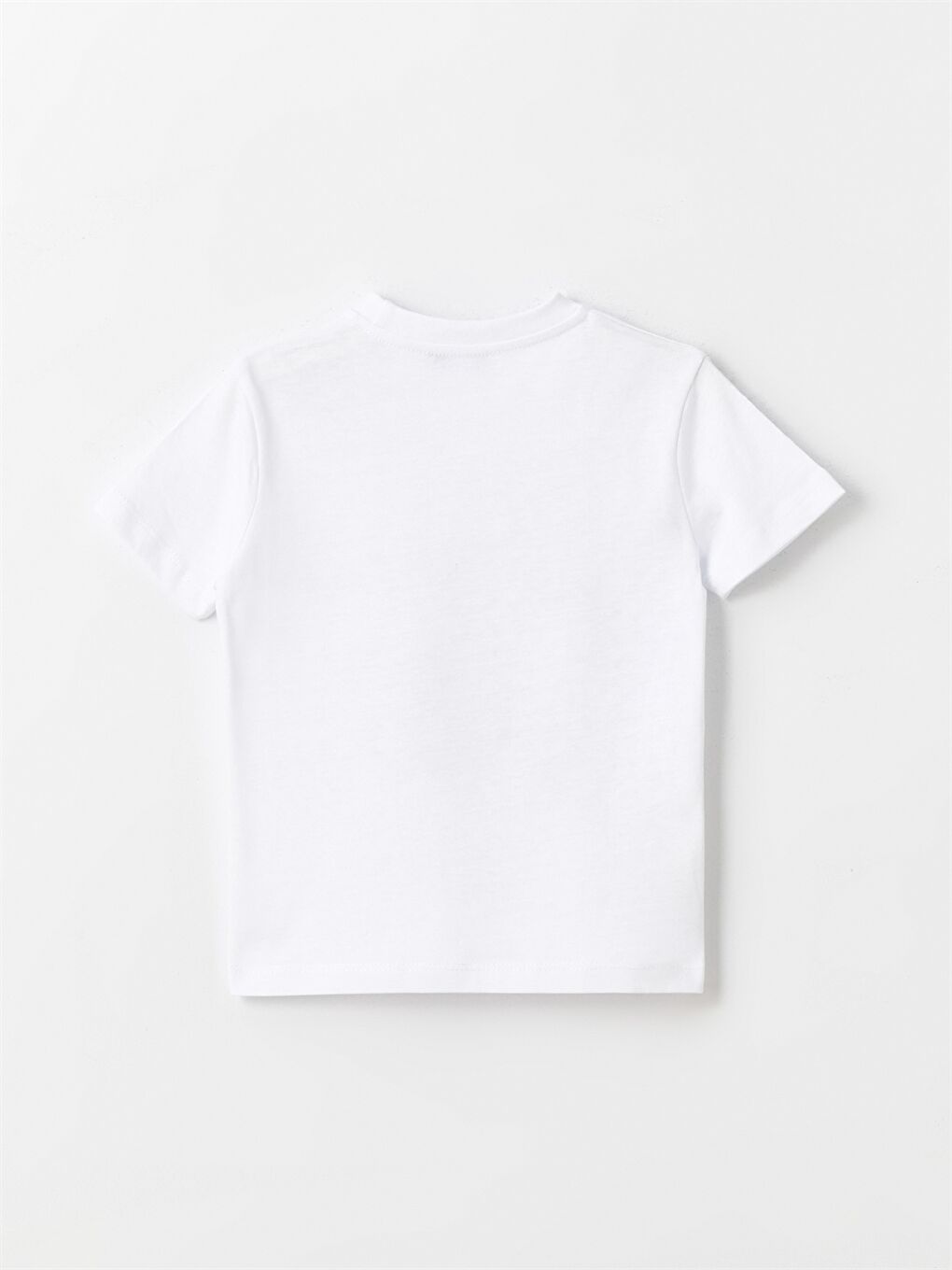 Beyaz Bisiklet Yaka Baskılı Erkek Bebek Tişört-2