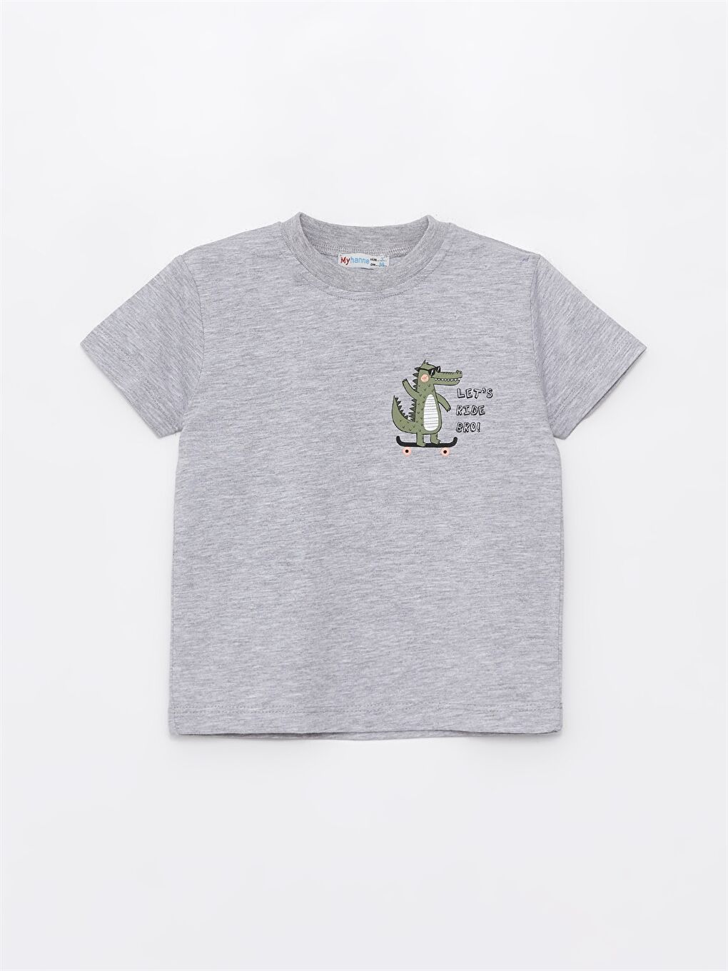 Gri Bisiklet Yaka Erkek Bebek Tişört
