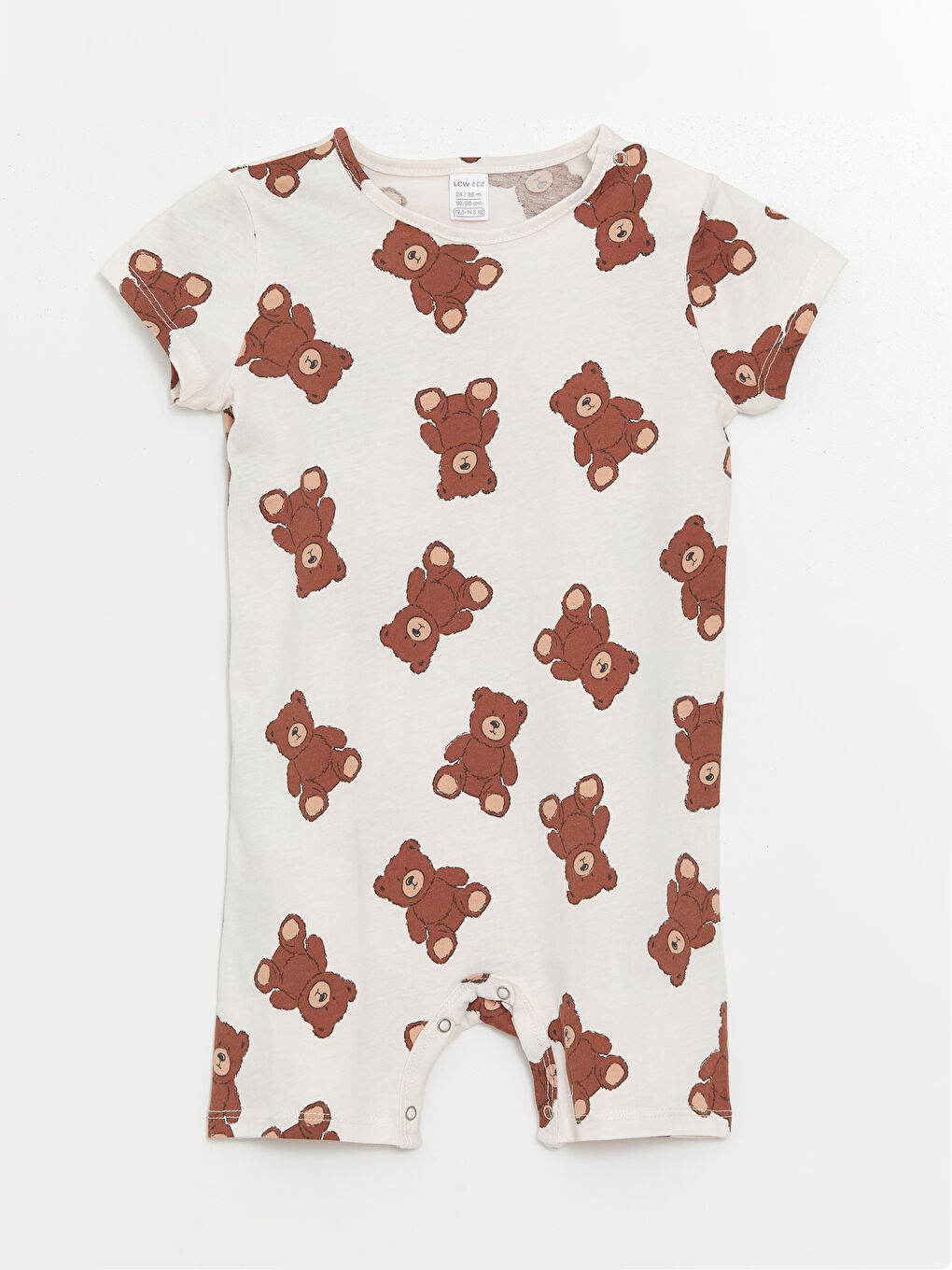 Crew Neck Short Sleeve Printed Baby Boys' Jumpsuit