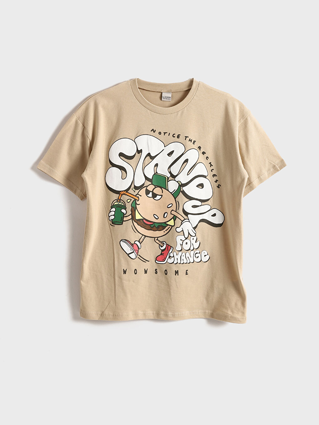 Crew Neck Printed Boys' T-Shirt -S4LI84Z4-FHL