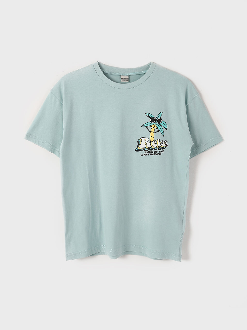 تيشيرت للأولاد كم قصير ياقة دائرية مطبوع