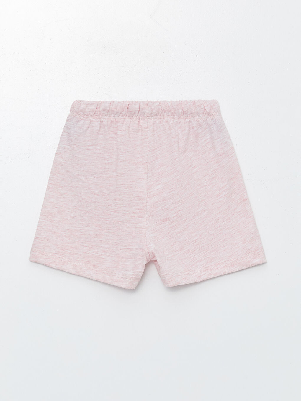 Pembe Bisiklet Yaka Kısa Kollu Baskılı Tişört ve Şort 2'li Takım-4