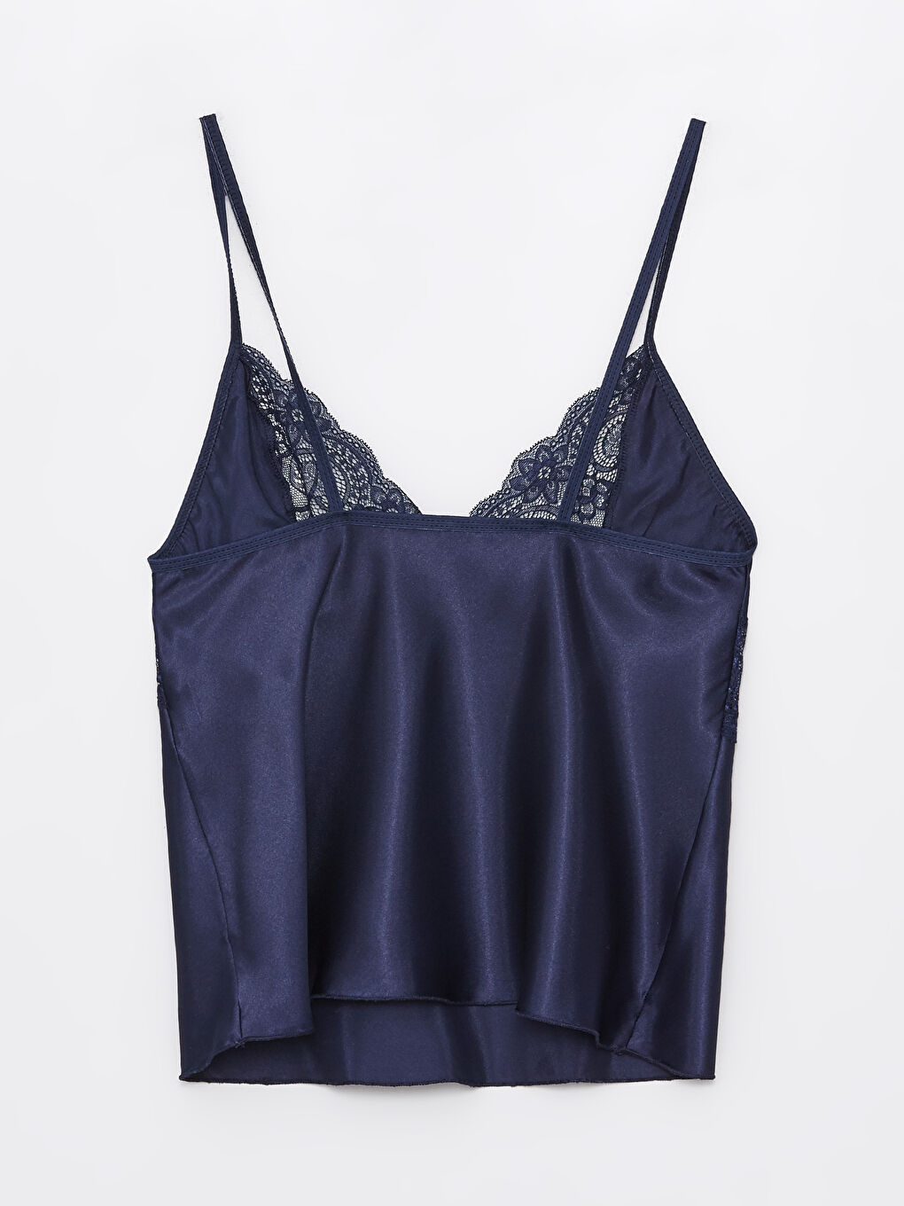 Lacivert Saten Şortlu Kadın Pijama Takımı-3