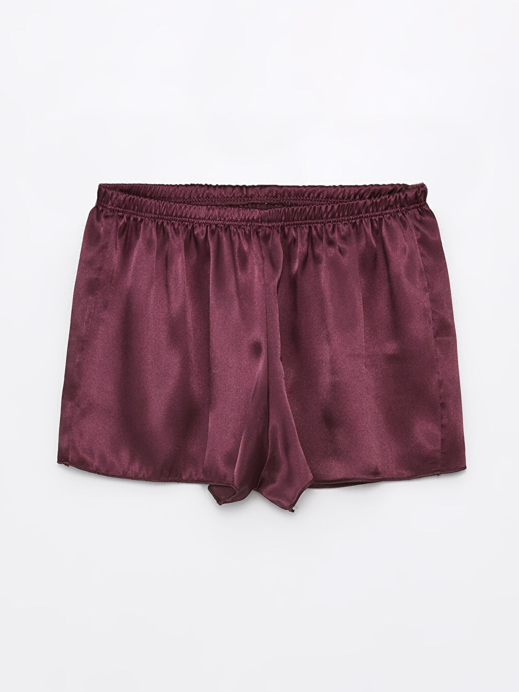 Mürdüm Saten Şortlu Kadın Pijama Takımı-2