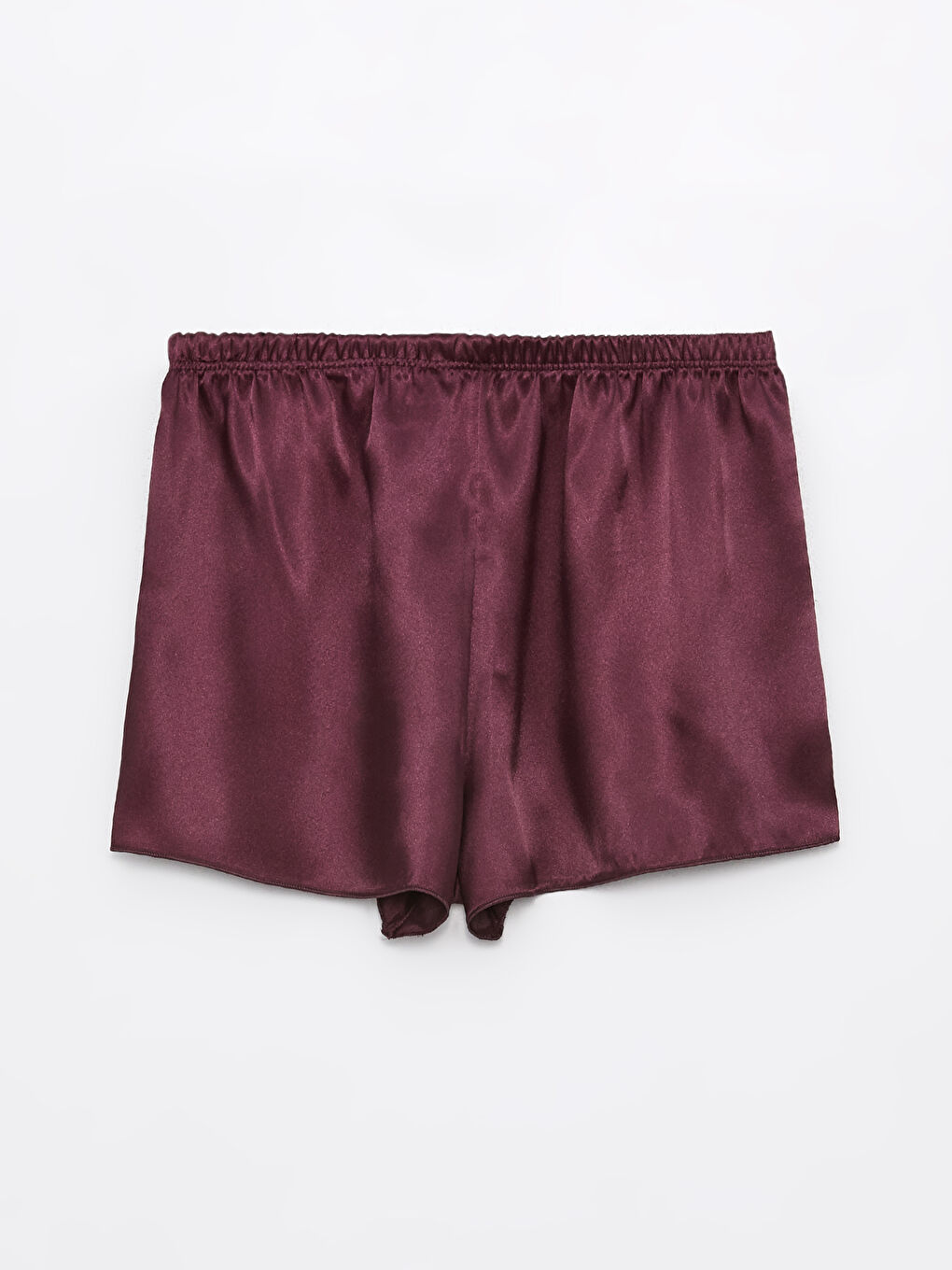 Mürdüm Saten Şortlu Kadın Pijama Takımı-4