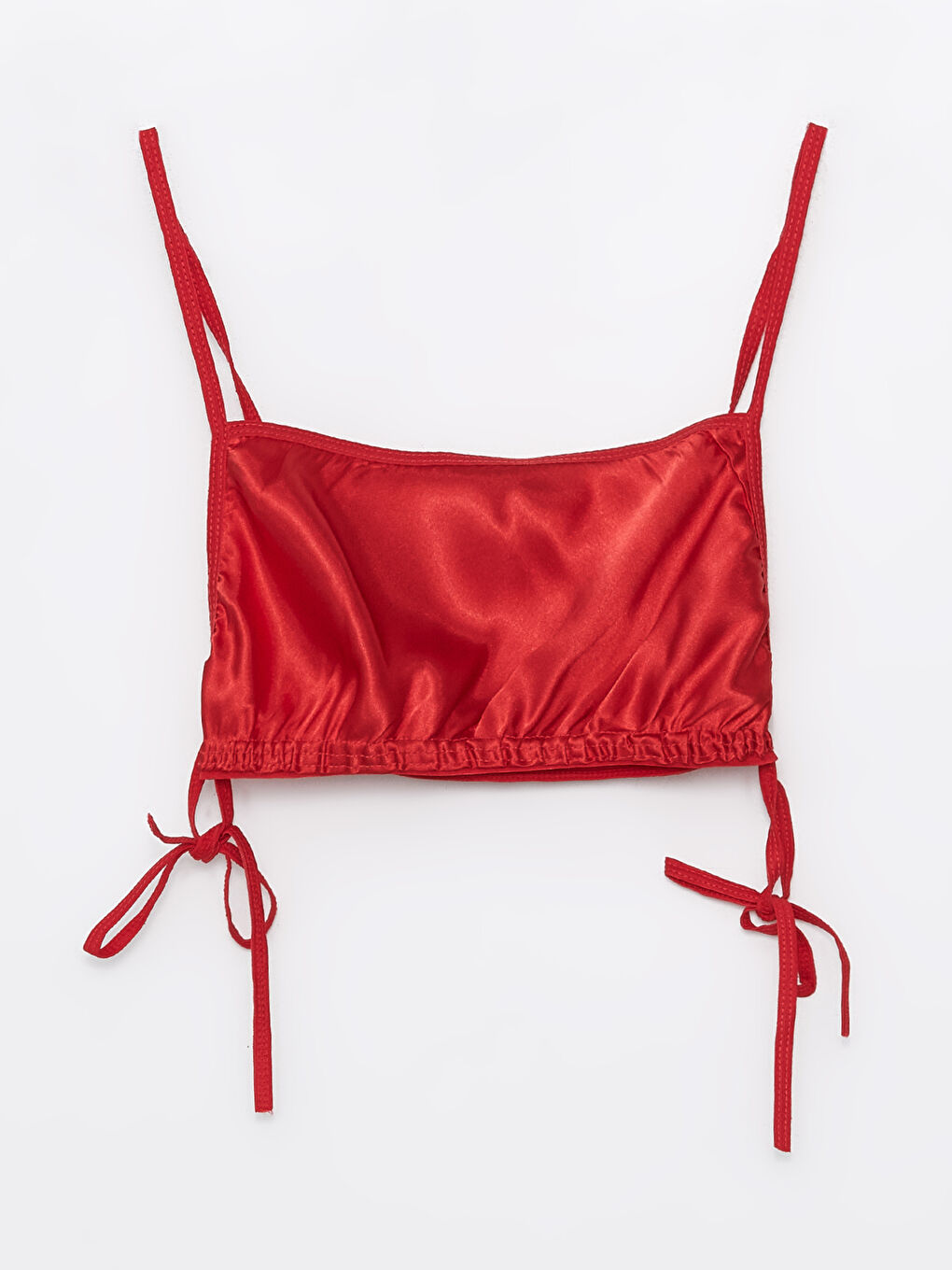 Kırmızı Saten Şortlu Kadın Pijama Takımı-1