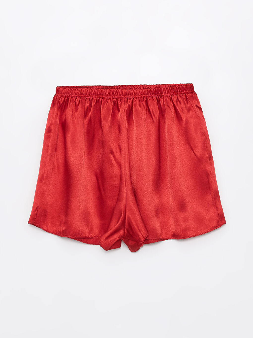 Kırmızı Saten Şortlu Kadın Pijama Takımı-2