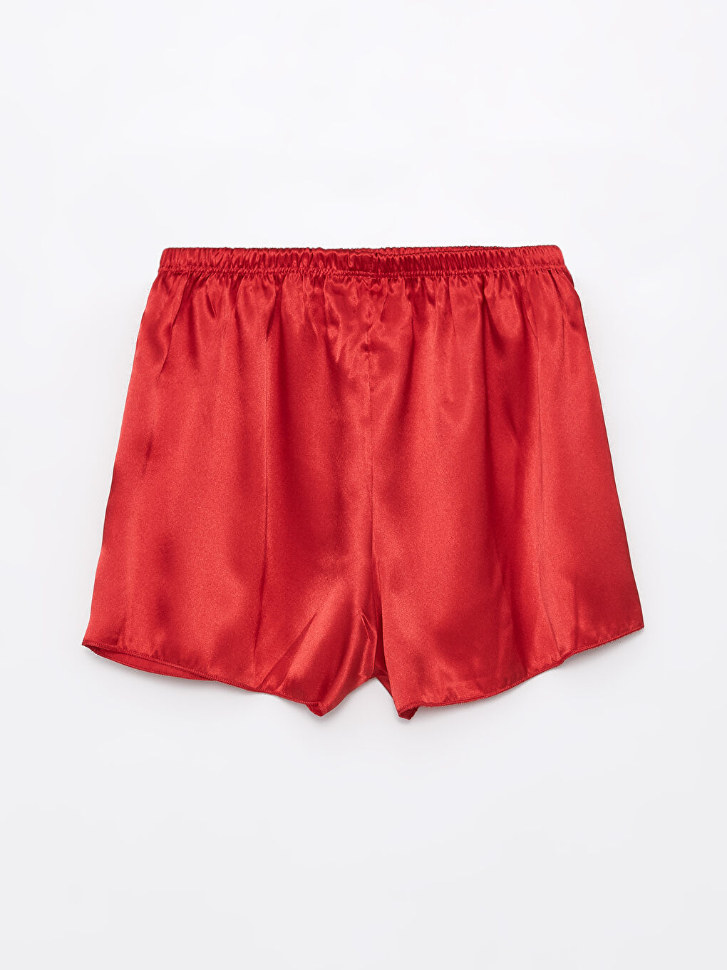 Kırmızı Saten Şortlu Kadın Pijama Takımı-4