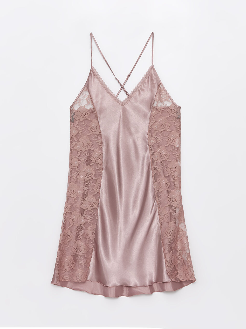 Pembe Askılı Saten Gecelik