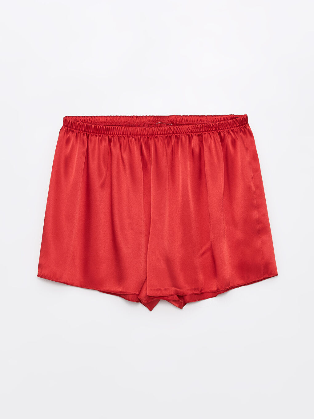 Kırmızı Saten Şortlu Kadın Pijama Takımı-2