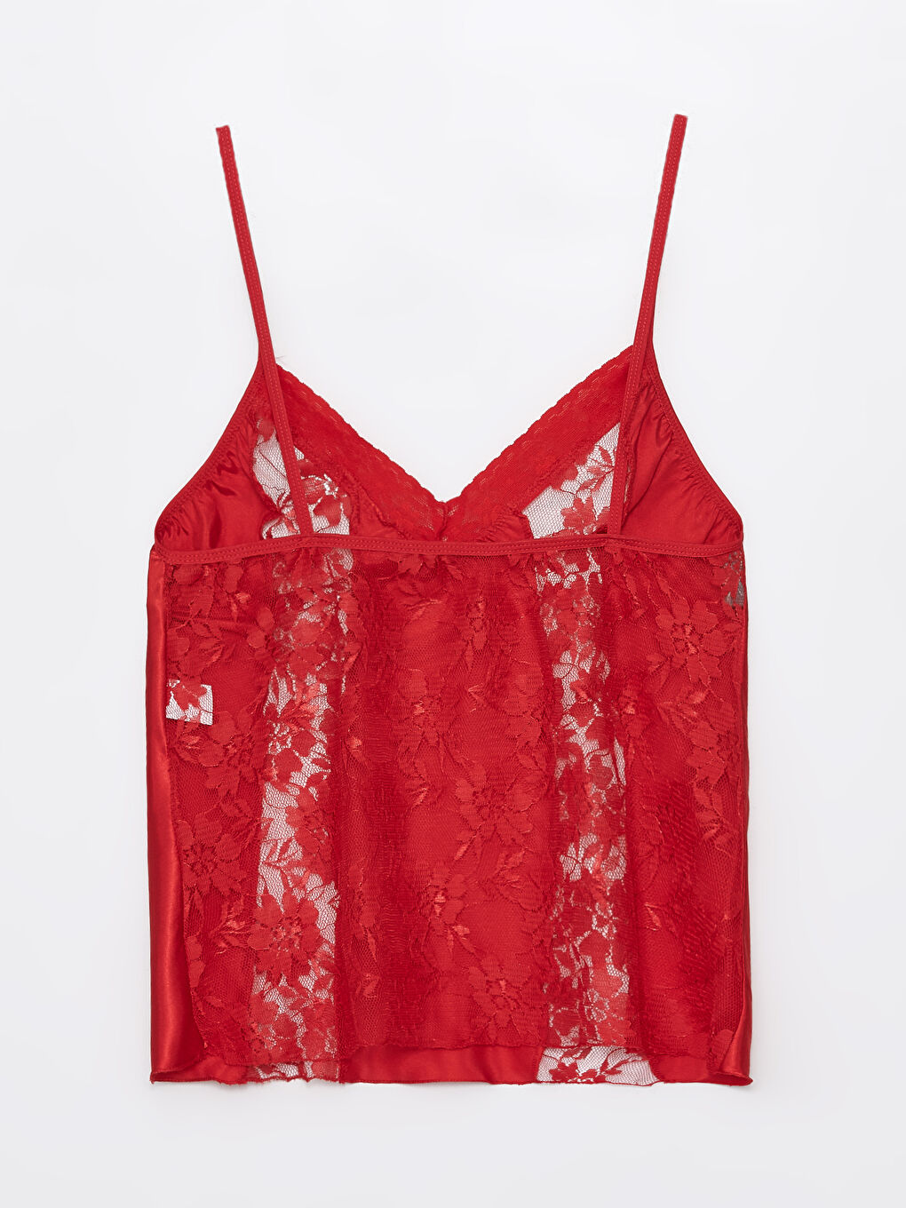 Kırmızı Saten Şortlu Kadın Pijama Takımı-3