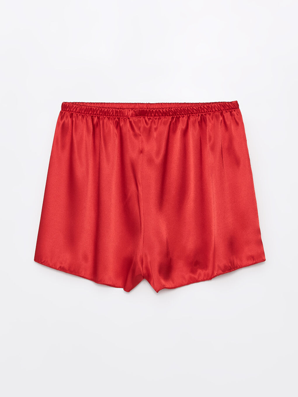 Kırmızı Saten Şortlu Kadın Pijama Takımı-4