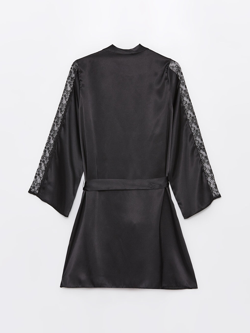 Siyah Kadın Saten Gecelik-4