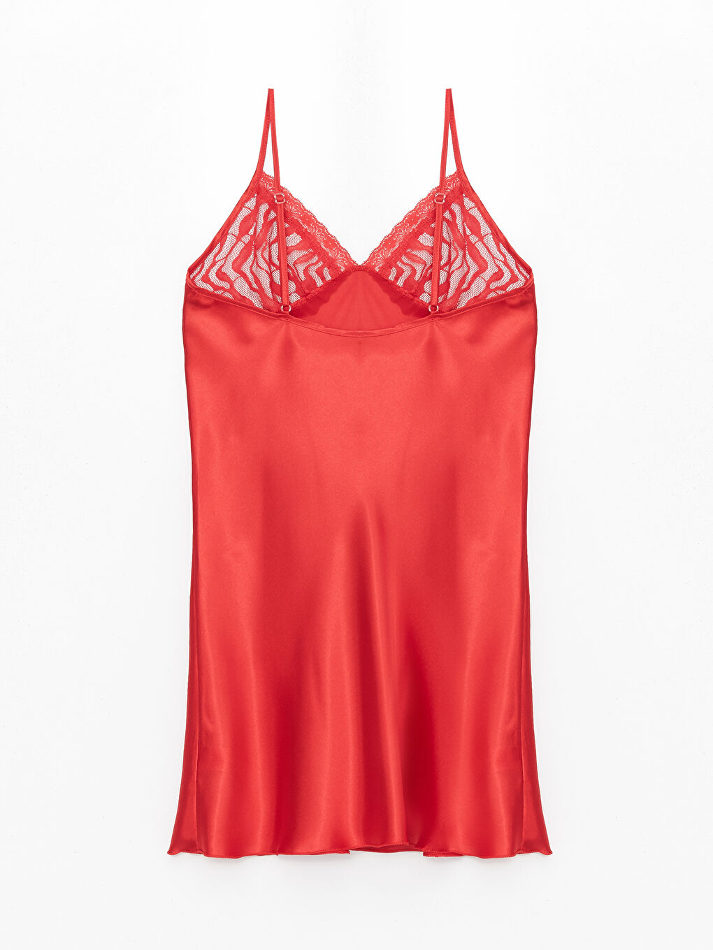 Kırmızı 2'li Saten Kadın Gecelik-3