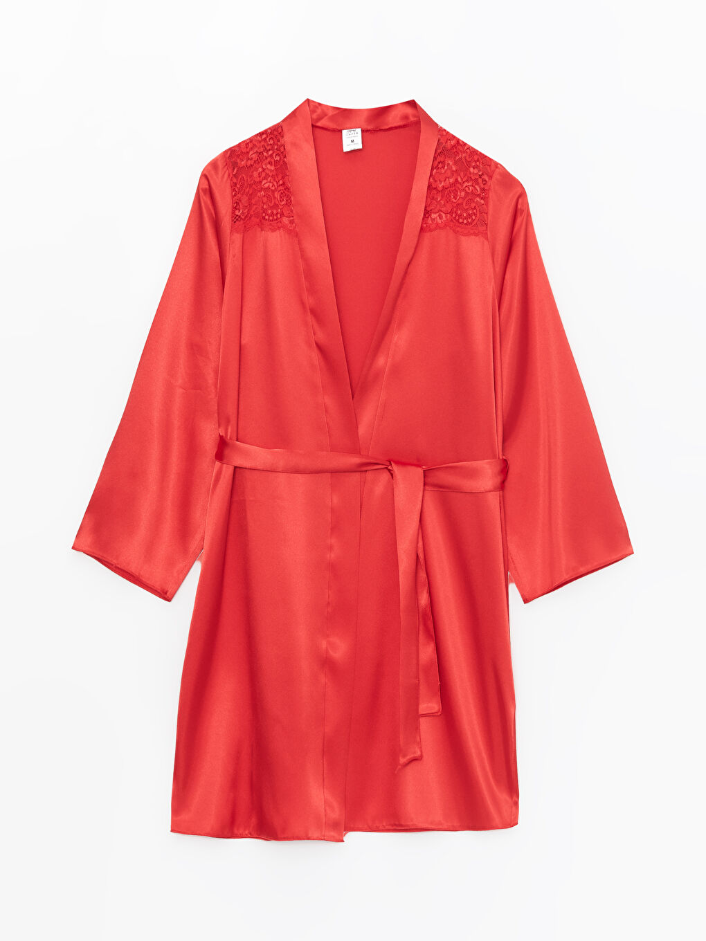 Kırmızı 2'li Saten Kadın Gecelik