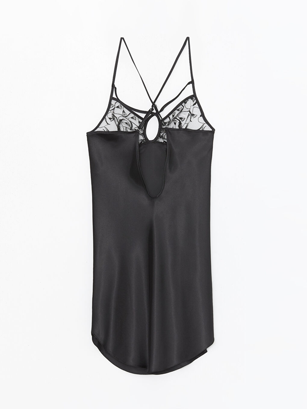 Siyah 2'li Saten Kadın Gecelik-3